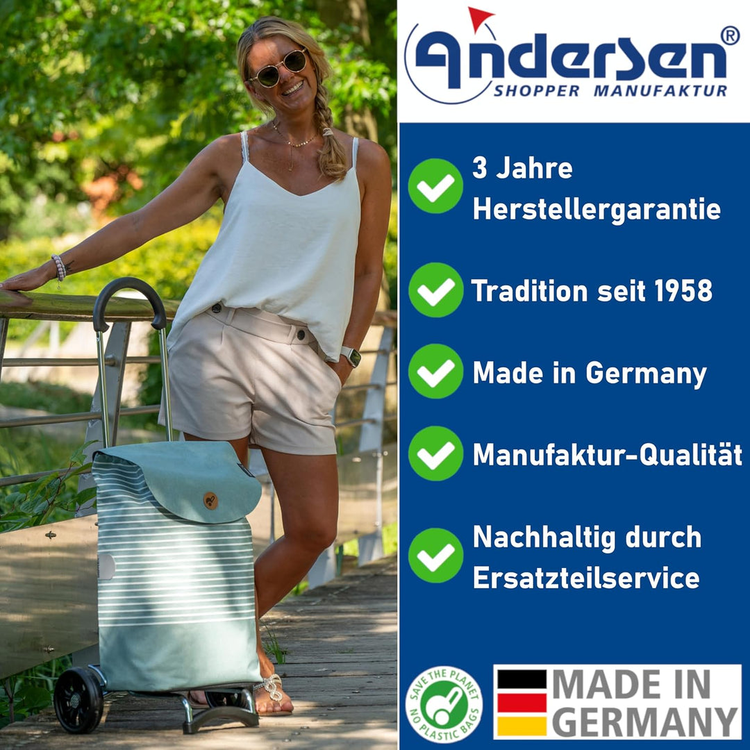 Andersen Einkaufstrolley - klappbar - 44 Liter - belastbar 30 kg - Aluminium - Trolley - Rad Ø 15 cm