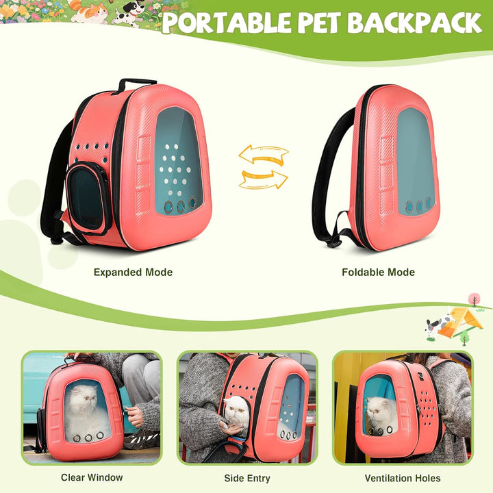 ALLSOPETS Katzenträger-Rucksack Bubble Hunderucksackträger Faltbares Haustier Rucksack für Katzen We
