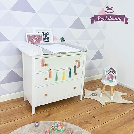 Puckdaddy® Lijan | Wickelaufsatz für IKEA Hemnes Kommode | DIY Wickelkommode 108x10x80 FSC® Holz | W