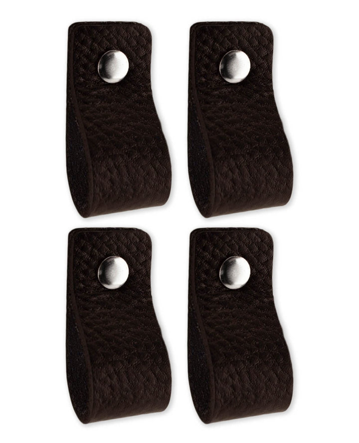 Brute Strength - Ledergriffe für Möbel - Schwarz - 4 Stück - 12,5 x 2,5 cm - Schrankgriff, Türgriff