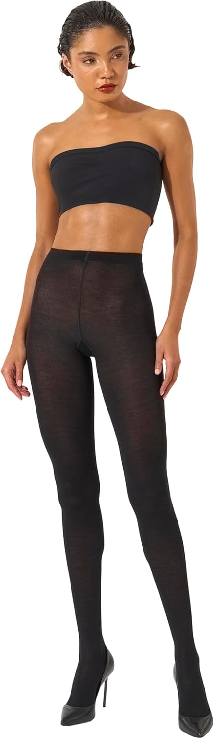 Wolford Damen Merino Tights Strumpfhose, Blickdicht XS Schwarz (Black 7005), XS Schwarz (Black 7005)
