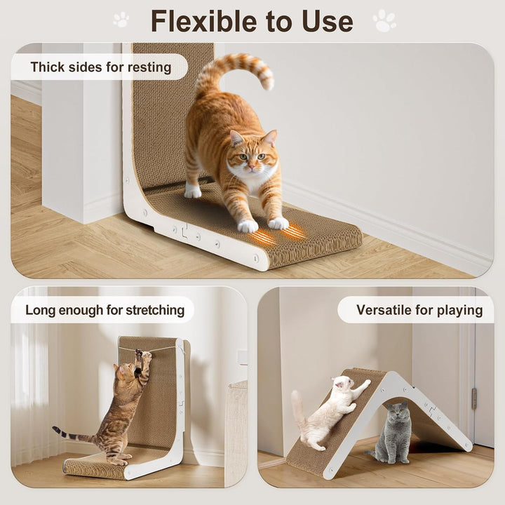 Gimars Hohe 47cm L-förmige Kratzbrett Katze mit Minzball, vertikale Kratzpappe für Katzen, langlebig