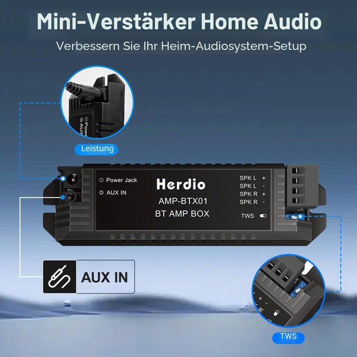 Herdio 4 Zoll Deckenlautsprecher, 160 Watt 2-Wege Einbaulautsprecher, kompatibel mit Bluetooth,Bündi