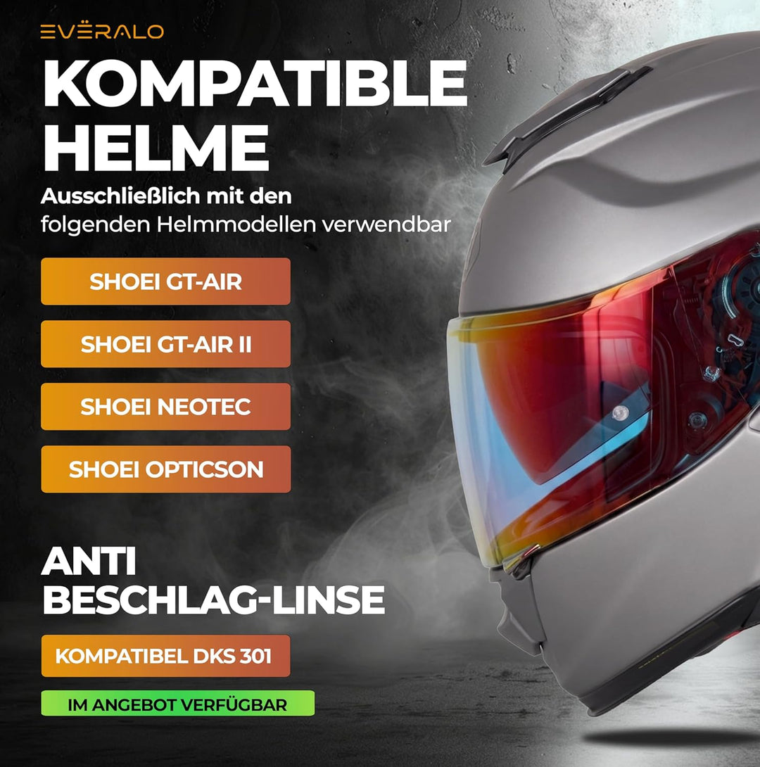 kompatibel mit Visier Shoei Gt Air - Gt Air 2 - Neotec - Opticson - Cns 1 (Rot Nacht), Rot Nacht