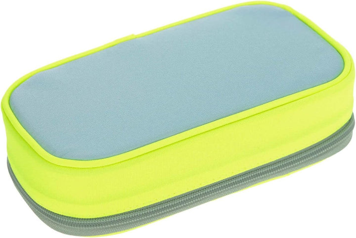 LÄSSIG Schlampermäppchen Stiftemäppchen School Spacy Pencil Case Unique, Blue/Neon-yellow