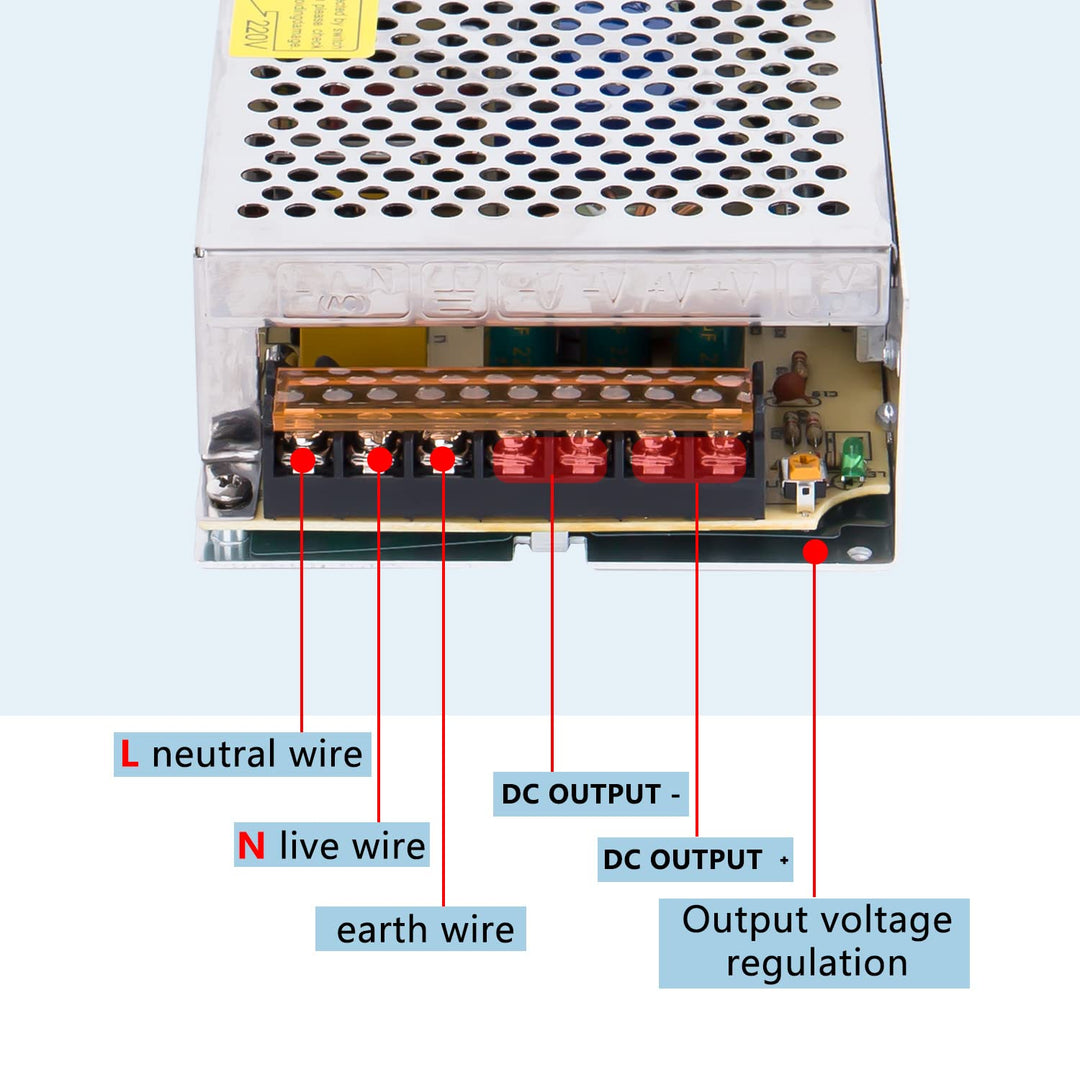 ANGEEK 5V 20A 100W DC Schaltnetzteil AC 110V/220V auf DC-5V Netzteil, Transformator mit konstanter S