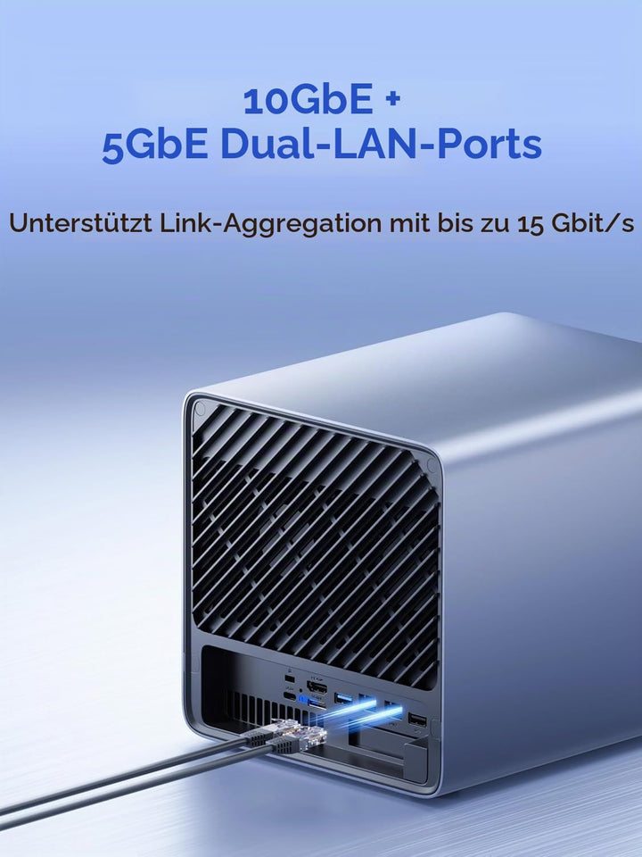MINIS FORUM N5 Pro Desktop-NAS mit 5 Einschüben, AMD Ryzen AI 9 HX PRO 370 (12C/24T), 16 GB DDR5, 12