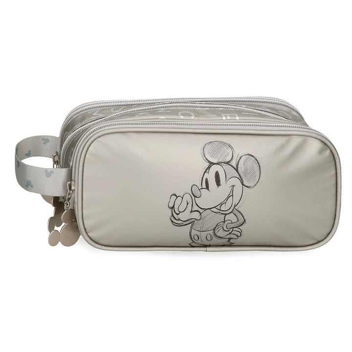 Disney Mickey 100 Triple Case Grau 22x10x9 cm Polyester Dreifach-Etui, Dreifach-Etui