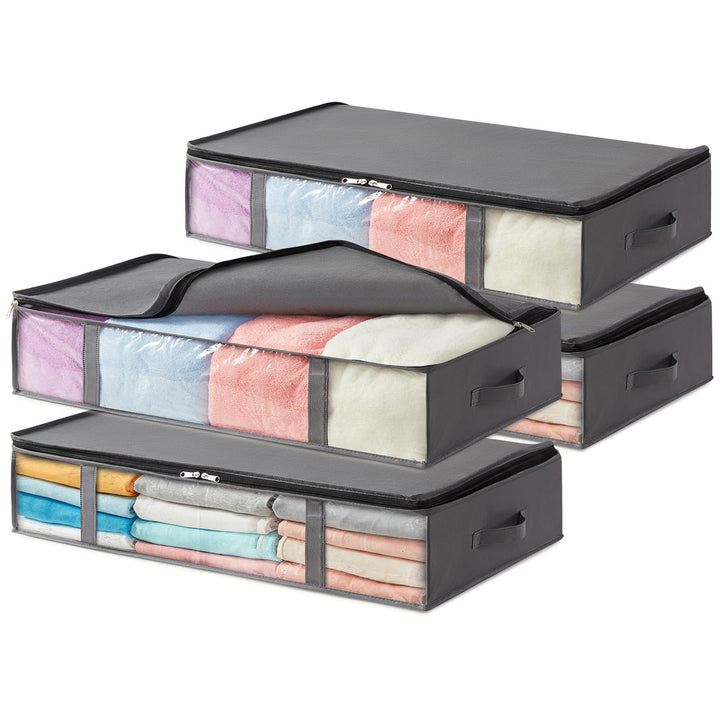 Lifewit 4 Stück Unterbettkommode Aufbewahrungstasche, Faltbare Unterbett Aufbewahrungsbox, Storage B