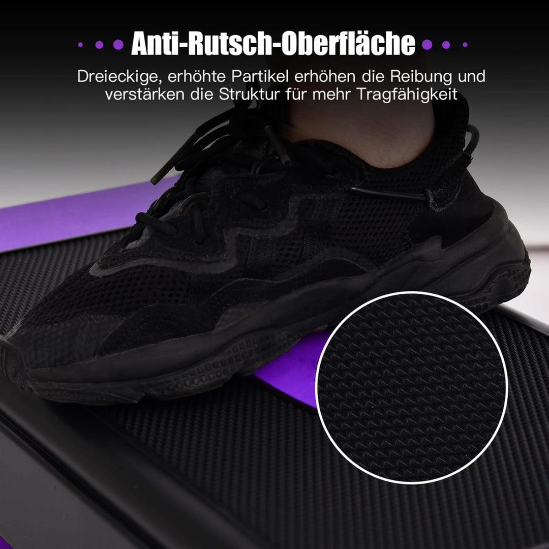 GYMAX Aerobic Stepper höhenverstellbar, Steppbrett mit 3 Stufen 12/17/22cm, Step Bench mit rutschfes