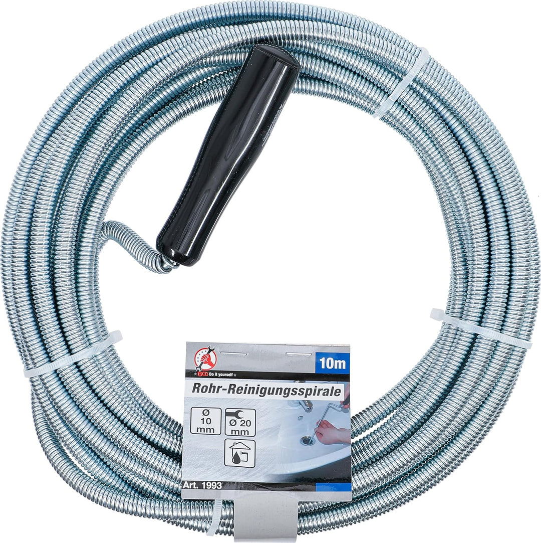 BGS DIY Rohr-Reinigungsspirale, 10 m, 10 m