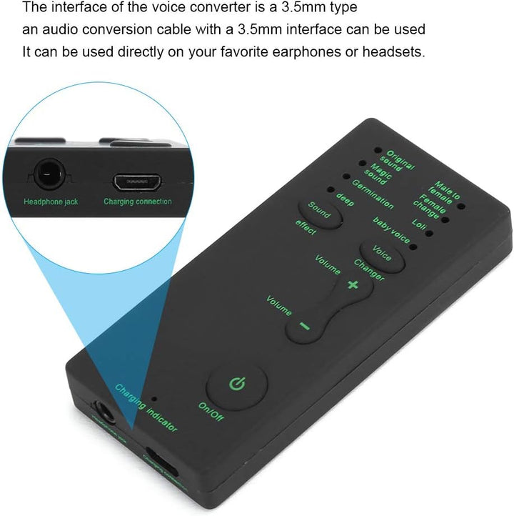 Dpofirs Voice Changer Soundkarte für Computer, Sound Converter mit 7 verschiedenen Sprachänderungen,