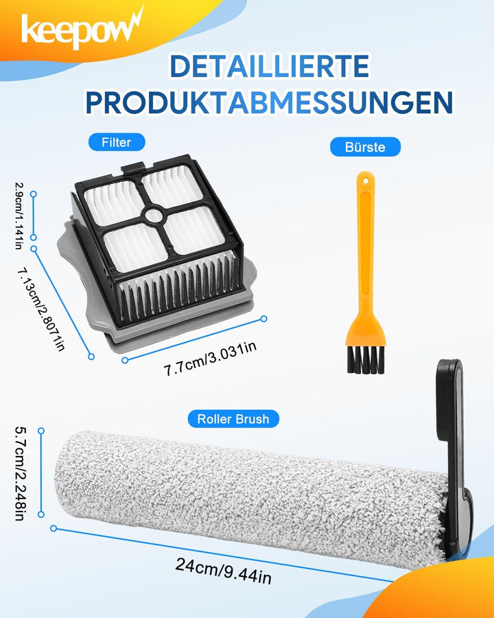 KEEPOW 7 Stück Zubehörset für Tineco Floor One S5/S5 Pro/S5 Pro 2/S5 Extreme nass trockensauger, 2 B