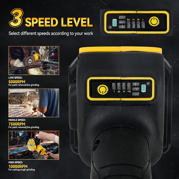 Akku-Winkelschleifer für Dewalt, 125 mm 10.000 U/min Trennwerkzeug elektrischer Schleifer bürstenlos