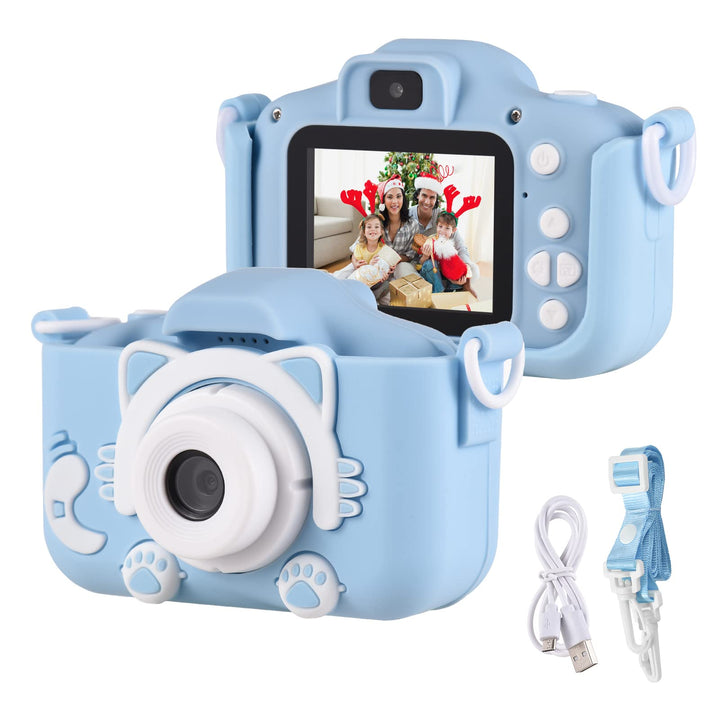 Andoer KinderKamera, Digitalkamera Kinder 1080P, 2,0" Kamera Kinder Fotoapparat mit Umhängeband, Ges
