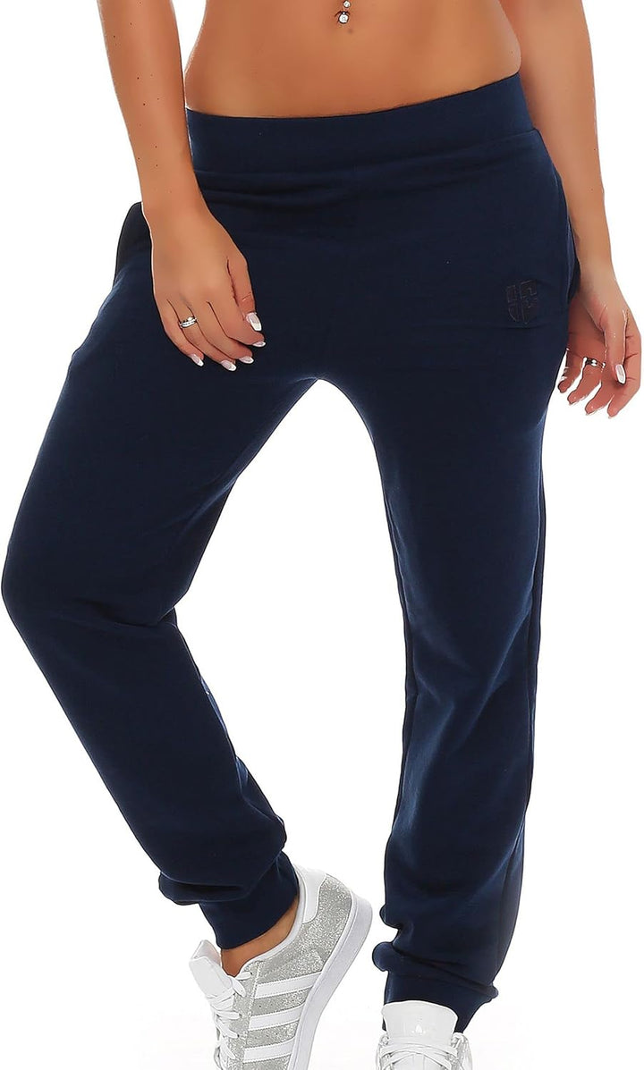 Gennadi Hoppe Damen Jogginghose Trainingshose Sweat Pants Sporthose Fitness Hose XS Dunkelblau, XS D