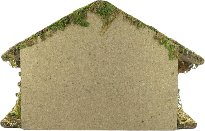 BERTONI leer Krippe Cork-Moss Hütte, Holz, Mehrfarbig, 36 x 16 x 26 cm
