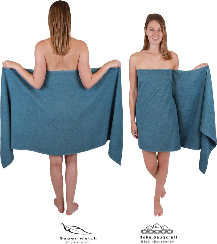 Betz 2 Stück Saunatuch Saunatücher Set Berlin Grösse 70x200 cm XXL Sauna Handtuch Weich Gross Frotte
