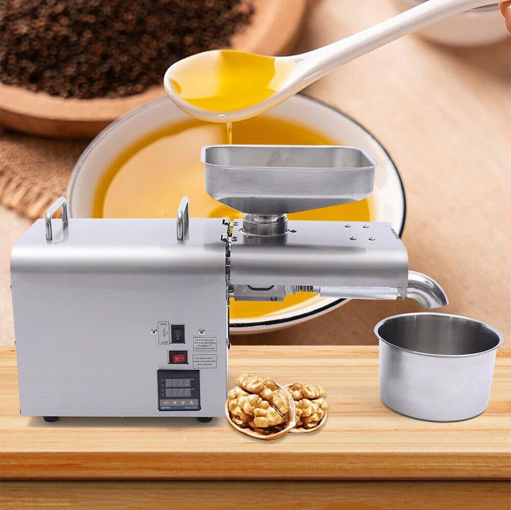 750W Automatische Ölpresse Edelstahl-Ölpresse mit LCD-Display für gewerbliche und private Ölpressen