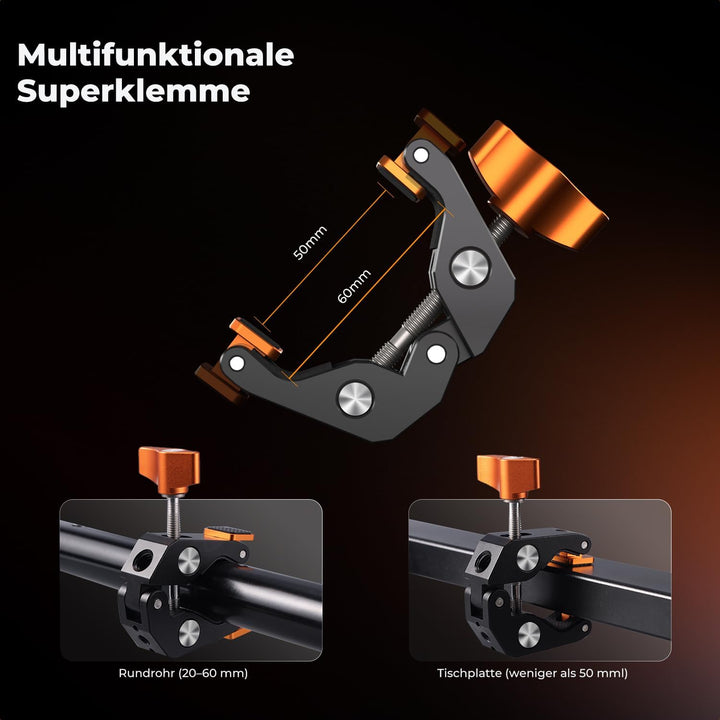 K&amp;F CONCEPT 22" Magic Arm mit Klemme, Spezial für Tischkamera, Monitor arm, Mikrofon arm, Handyhalte