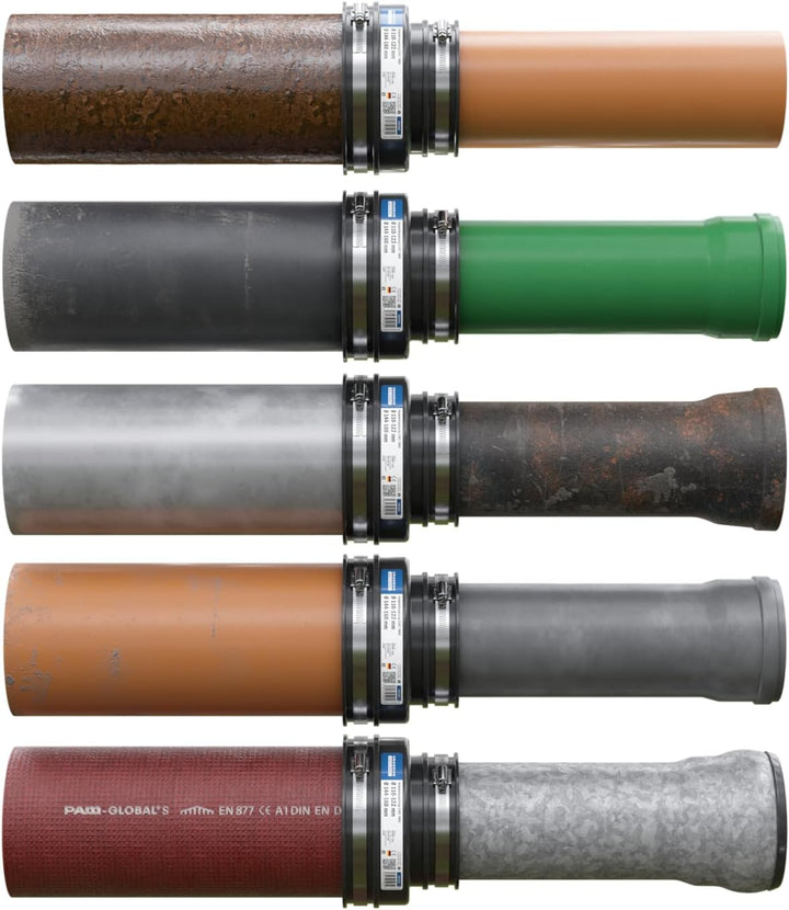 Crassus Adapterkupplung CAC 1252, EPDM / V2A, 1 Stück, 110-125 mm auf 100-115 mm, CRA12054, 110-125