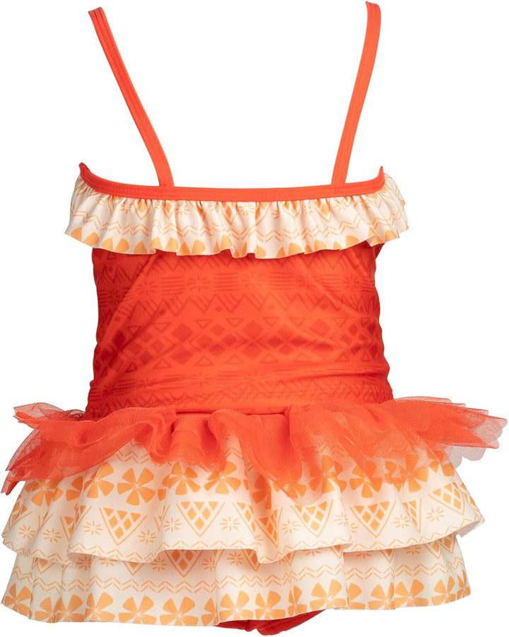 Disney Princess Moana Little Girls Tankini Top Swimsuit & Skirt Set Orange 5