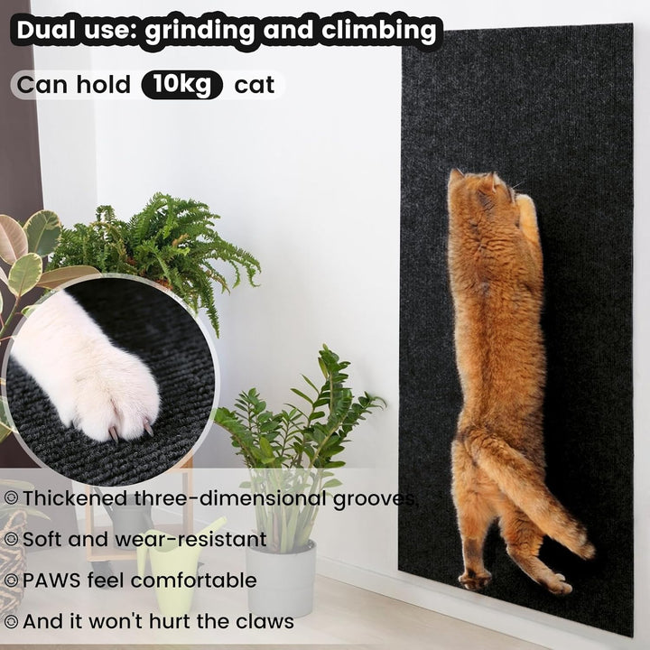 200cmX40cm Selbstklebend Kratzmatte für Katzen, Kratzschutz Sofa, DIY Kratzbretter, Kratzwand für Mö