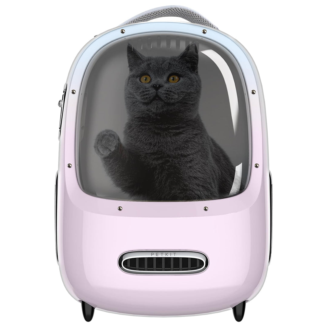 PETKIT Breezy 2 Smart Cat Carrier pink/Blue, belüftete Katzentransporttasche, Transportrucksack mit