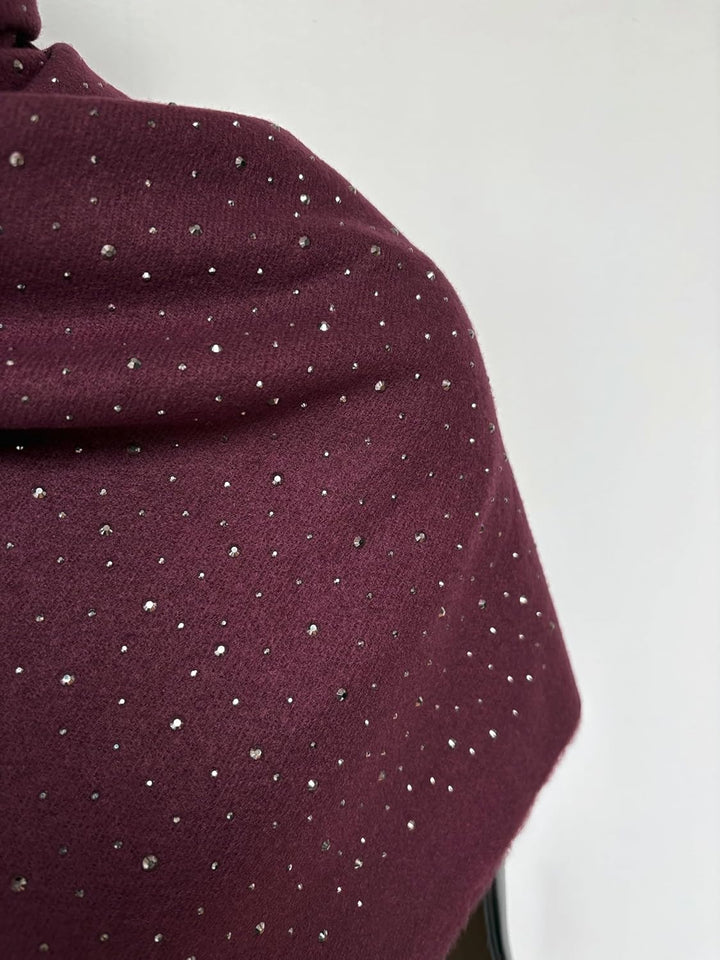 Van Der Rich® - Schals und Stolen mit Strass für Abendgarderobe - Damen Weinrot, Weinrot