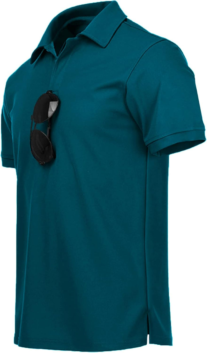 igeekwell Poloshirt Herren Kurzarm Atmungsaktives Golf-Polo-Hemd Summer Poloshirts Männer mit Brille