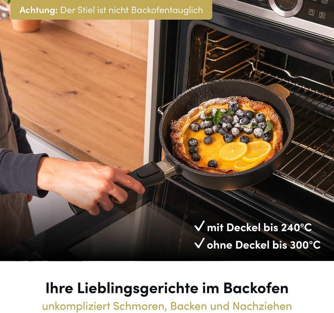 Hoffmann STONIQ Hochrandpfanne, 28 cm, Antihaftbeschichtet, PTFE und PFAS-frei, Induktionsgeeignet,
