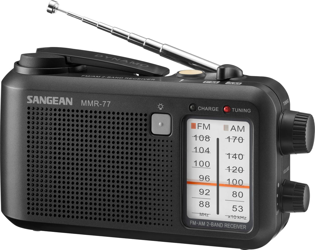 Sangean MMR-77 Multifunktionales Kurbel-Radio mit AM, FM, Handkurbel, Ideal für Outdoor und Camping,