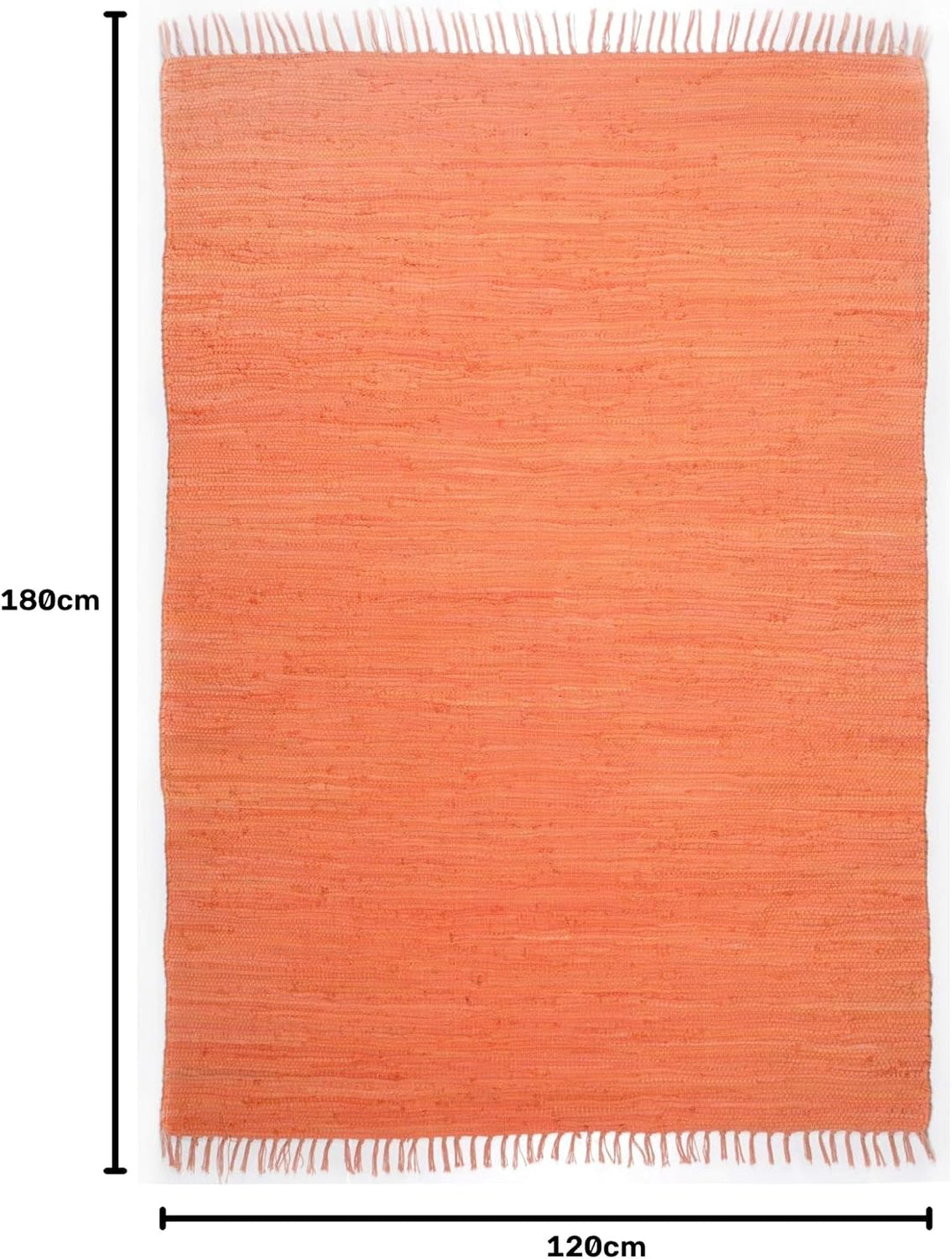 Theko | Dhurry Teppich aus 100% Baumwolle Flachgewebe Teppich Happy Cotton | handgewebt | Farbe: Ter