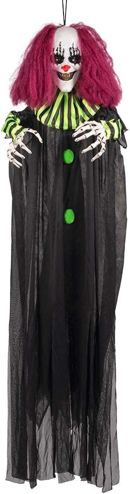 Boland 73047 - Hängender Terror-Clown, Grösse 130 cm, leuchtende Augen und Sound, Batteriebetrieb, S