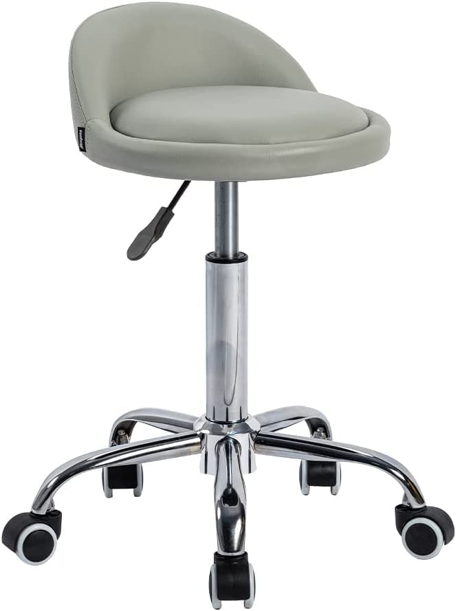 Mingone Rollhocker Praxishocker mit Rollen Bürohocker Höhenverstellbar Drehhocker 360° Arbeitshocker