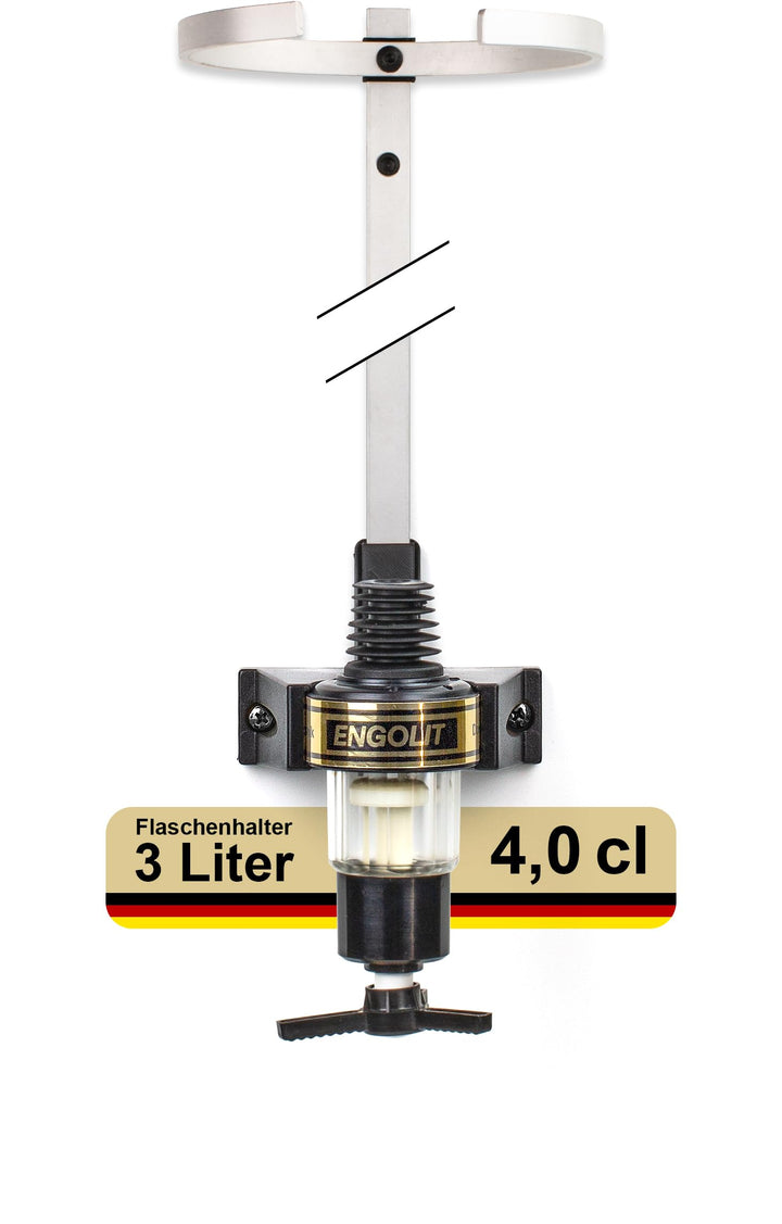 ENGOLIT 3-Liter-Flaschenhalter (inkl. 4,0 cl Drehkreuz-Dosierer) für Lange/grosse Flaschen ab 40 cm