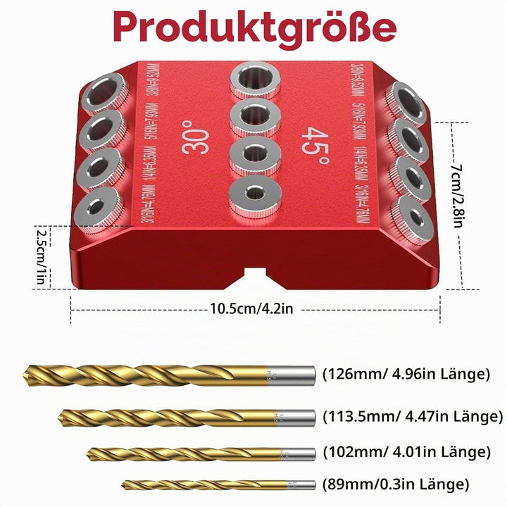 30 45 90 Grad Winkel Bohrhilfe für Abgewinkelte und Gerade Loch, 30°/45°/90°Winkelbohrloch-FüHrungsl