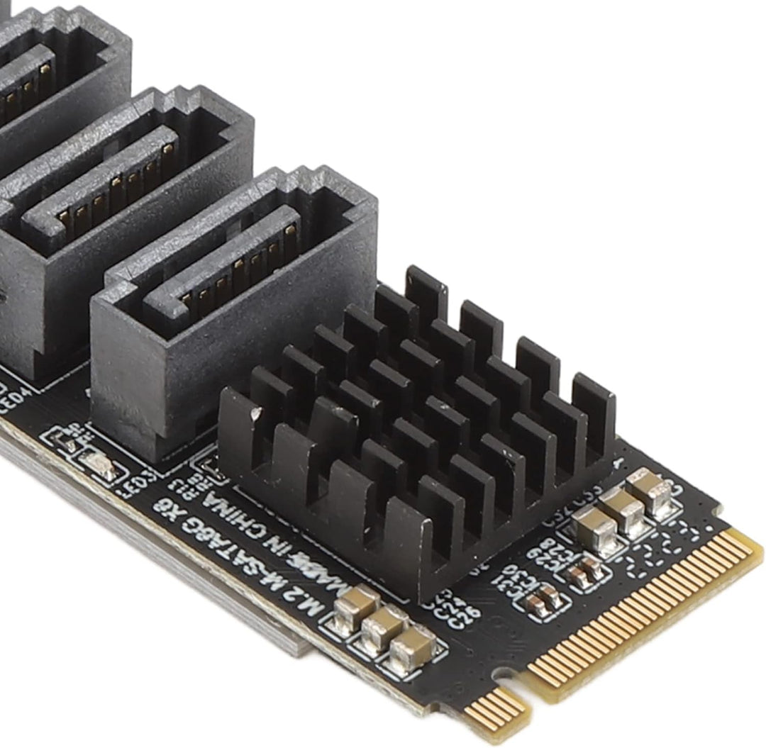 Bewinner M.2 SATA PCI Express auf SATA 3.0 6 Gbit/s 6 Port Adapterkonverter, Uplink PCIE3.0 X2 16 Gb