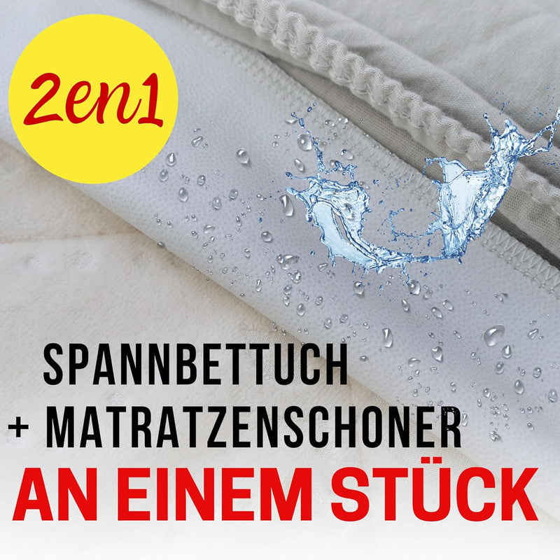 Bisoo 37x80 / 40x80 Spannbettlaken Kinderwagen - 2in1 Baby Wasserfester Matratzenschoner Spannbettla