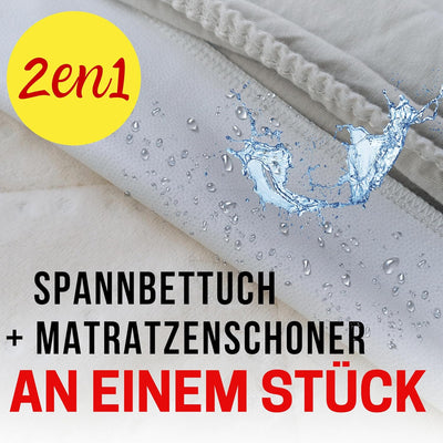 Bisoo Spannbettlaken 70x160-2in1 Bettlaken Matratzenschoner 70 x 160 Wasserdicht für Kinderbett und