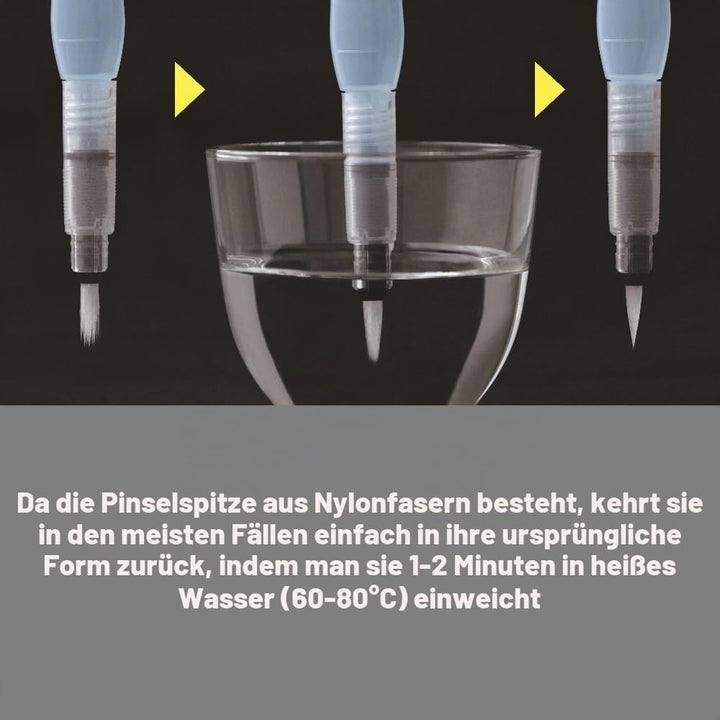Pentel Aquash Brush FRH, Set mit 3 Pinseln für Wasserbehälter mit feinen, mittelgrossen und grossen