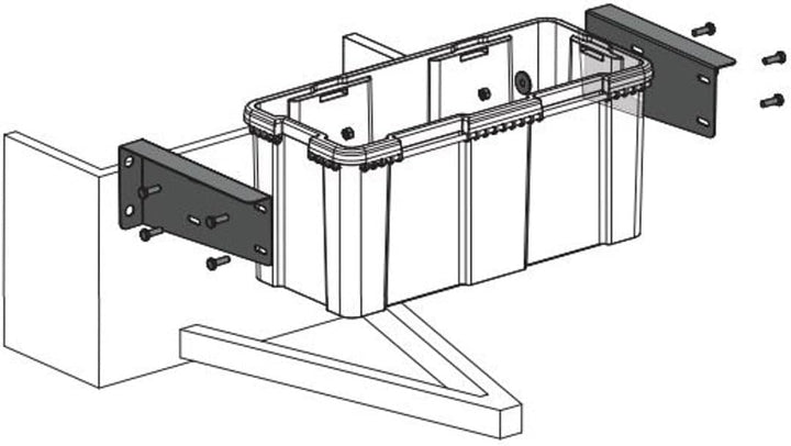 Daken Blackit 1 Deichselbox 550x250x295mm Werkzeugkasten Anhänger Transportkiste Kunsstoff Schwarz (