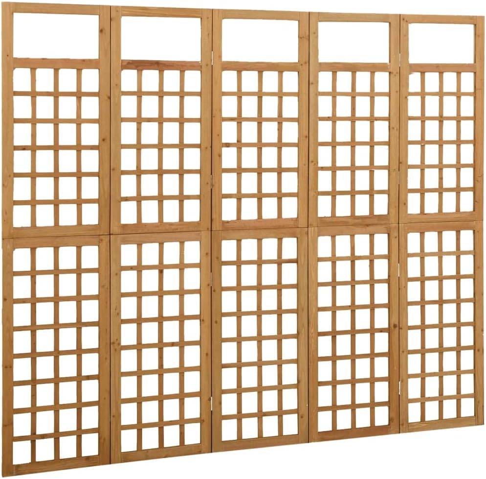 vidaXL Tannenholz Massiv Paravent Spalier 5-TLG. Rankhilfe Raumtrenner Raumteiler Trennwand Umkleide