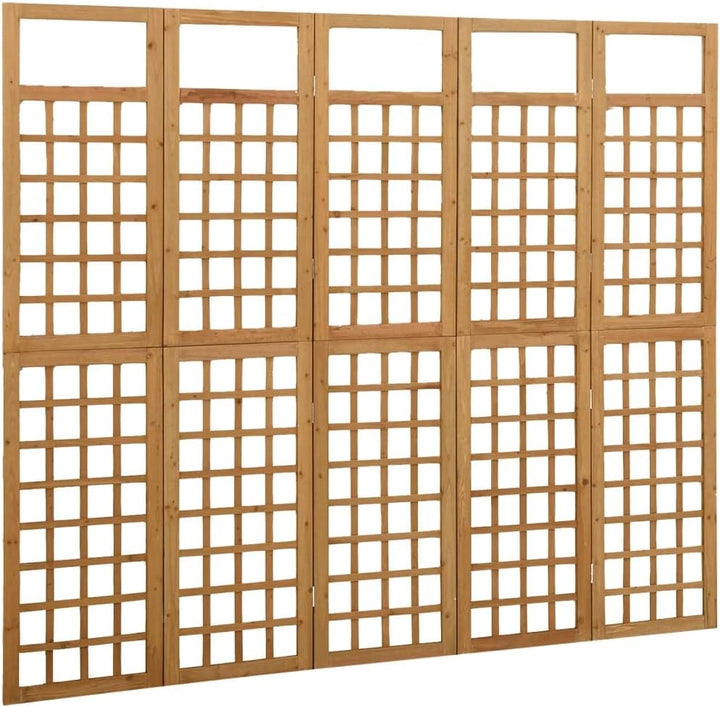 vidaXL Tannenholz Massiv Paravent Spalier 5-TLG. Rankhilfe Raumtrenner Raumteiler Trennwand Umkleide