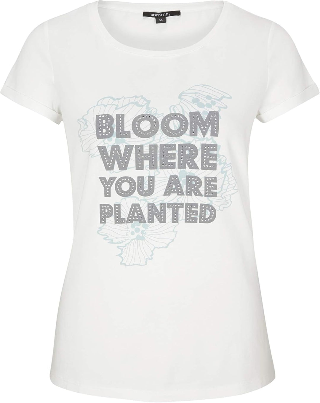 comma Damen T-Shirt 38 Mehrfarbig (01d8 Jewel Placed 01d8), 38 Mehrfarbig (01d8 Jewel Placed 01d8)