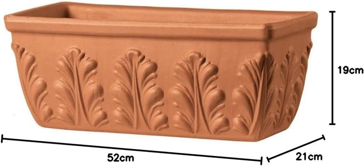 NEU !! Orig. Italienischer Blumenkasten 52 cm aus Terracotta Balkonkasten Pflanzkasten Blumentopf Pf