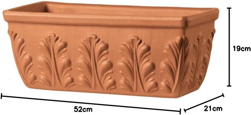 NEU !! Orig. Italienischer Blumenkasten 52 cm aus Terracotta Balkonkasten Pflanzkasten Blumentopf Pf