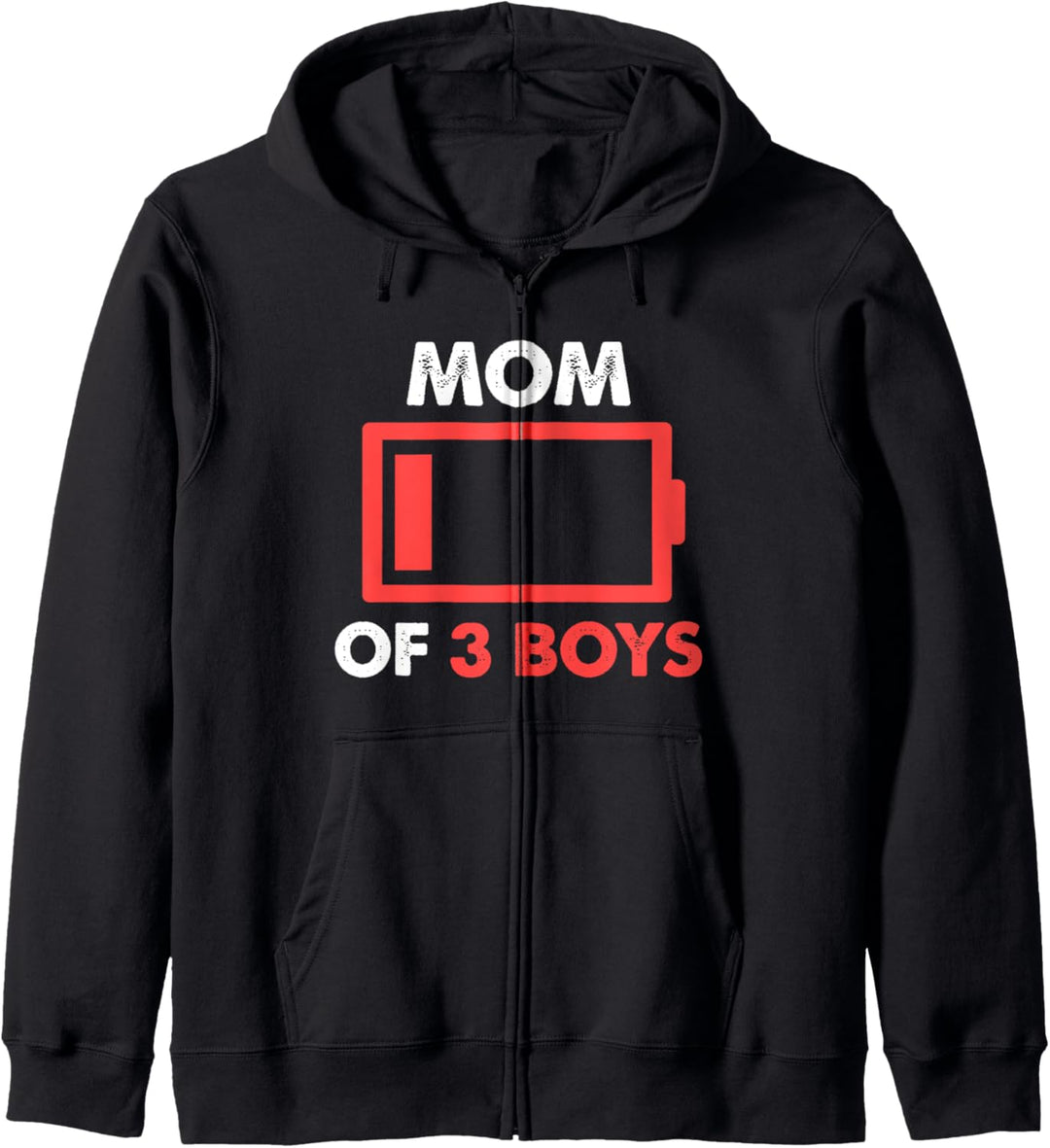Mom of 3 Boys Gift From Son Mothers Day Birthday Low Battery Kapuzenjacke