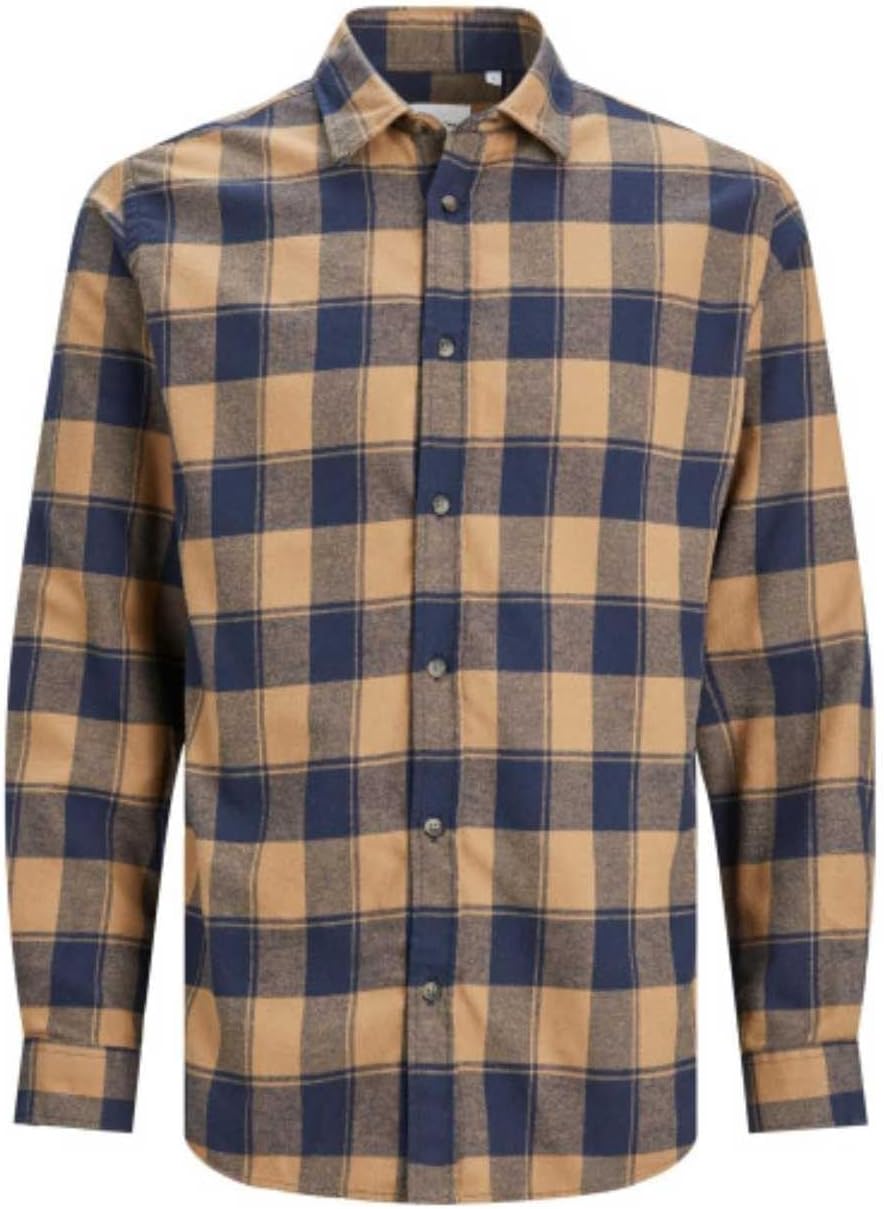 JACK & JONES Herren Jjplain Fall Buffalo Shirt Ls Hemd S Otter, S Otter