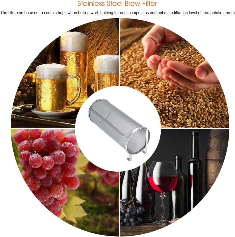 Bierfilter Set aus Edelstahl Filtration Bier Homebrew Wein Bier Stange Werkzeug Filter für Hauben Bi